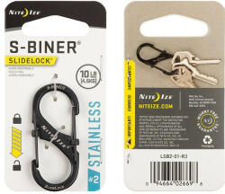 NITE IZE Karabína S-Biner #2 SlideLock - black (LSB2-01-R3)