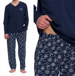 Moraj Férfi pamut pizsama iránytű mintával, hosszú ujjú és szárú Moraj *XL (PDM4600-010-XL)