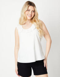 Boohoo Fehér Pamut Fodros Felső 42Y B18__XL