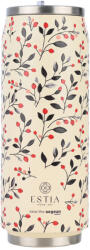 Estia Home Art Travel Cup Save the Aegean Reciclabil Pahar Termos Oțel inoxidabil / Plastic Fără BPA 500ml Bloom Beige cu Pai 01-31213 (01-31213)