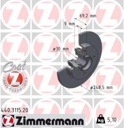 ZIMMERMANN Disc frana ZIMMERMANN 440.3115. 20 (440.3115.20)