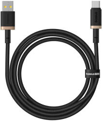Baseus Data Cable Dura Series USB to Type-C, Gyors töltés, 60W, 480Mbps, Naylon, 1m - Arany / Fekete Baseus