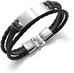 Troli Modern fekete férfi karkötő Leather VPH1301A