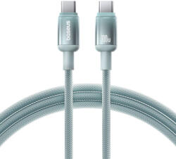 Baseus - Data Cable Discolor (E0420701) - USB-C to USB-C, 100W, 480Mbps, 2m - Kék/Zöld