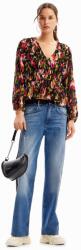 Desigual DESIGUAL, V-nyakú blúz virágmintával, Fekete, Szalmasárga, Sötétzöld, S (24WWBW09-2000-S)