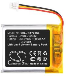 Cameron Sino li-polymer akkumulátor, 3.8v, 800mAh, kompatibilis jbl vdl702332 -vel (CS-JBT720SL)