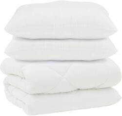 vidaXL Takaró párnákkal párnával 3 pcs Fehér Mikroszálas és Pehelytoll 3377917 (3377917)