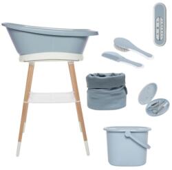 bébé-jou Sense 7 részes babakád és kádállvány fürdető szett celestial blue textil kosárral b4288057t