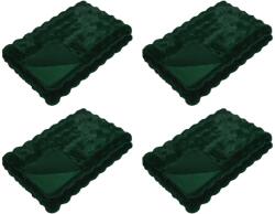 vidaXL Műnyúl szőrmés takaró 4 pcs Sötétzöld 220 x 240 cm Poliészter 42021823 (42021823)