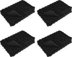 vidaXL Műnyúl szőrmés takaró Olite 4 pcs Fekete 150 x 220 cm (42021838)