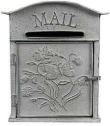 Clayre & Eef Fém Postaláda - Virágos-Pillangós - 26x10x31cm