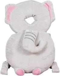 Cyrax hátizsák fejvédő párna, plüss elefánt fejtámla, babáknak, 33x6x19 cm, 180 g, szürke (130868)
