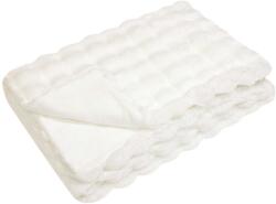 vidaXL Műnyúl szőrmés takaró 4 pcs Fehér 220 x 240 cm Poliészter 42021847 (42021847)