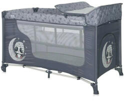 Lorelli Moonlight 2 multifunkciós utazóágy - Cool Grey Pandas - pepita
