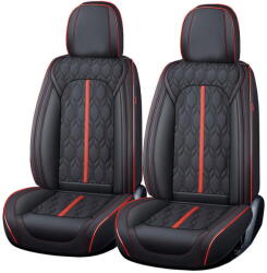 Carguard Husa scaun Huse auto premium 5 locuri Carguard Deluxe piele ecologică perforată - negru - rosu (HSA024) - vexio