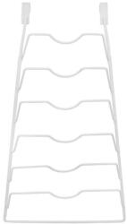 Orion Fedőtartó, Orion, Edény, 27, 5x47 cm, Fehér, Metálfényű, Szekrényajtóra Akasztható, Krómozott Fémből Készült, 6 Rekeszes, Praktikus Rendszerező