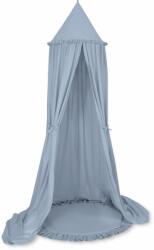  Készlet: függő pamut baldachin gyerekszobába és egy fodros szőnyeg - piszkoskék