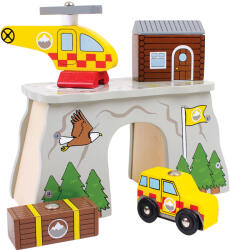 Bigjigs Toys Set din lemn Bigjigs Rail - Salvare montană, 5 piese (BJT263) Figurina