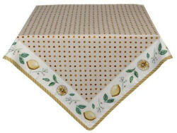 Clayre & Eef Asztalterító - Citromos-Leveles Mintá - Pamut - 150x250cm