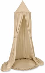  Készlet: függő pamut baldachin gyerekszobába és egy fodros szőnyeg - bézs