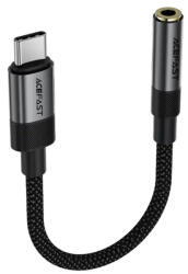  Type-C Férfi - Jack 3.5mm Női Acefast Audio Adapter (J12), Plug & Play, Magas hűségű hang, Nincs késés, 15cm - Fekete