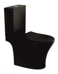 Inter Ceramic Set vas WC pe pardoseala Inter Ceramic Rimless negru cu rezervor si capac softclose (7937MB NEW)
