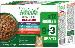 Natural Trainer 12x85g Natural Trainer Straccetti Adult csíkok szószban nedves macskatáp - Vegyes csomag (kacsa, tőkehal, lazac, marha)