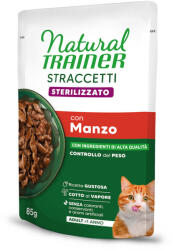 Natural Trainer 48x85g Natural Trainer Straccetti Adult Sterilised csíkok szószban nedves macskatáp - Marha