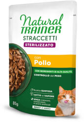 Natural Trainer 24x85g Natural Trainer Straccetti Adult Sterilised csíkok szószban nedves macskatáp - Csirke