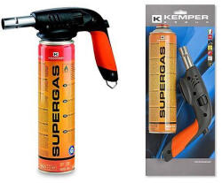 KemperGroup Forrasztólámpa, Kemper 820AKIT, fekete, piezo gyújtás, erős láng, 7/16-os csatlakozás, menetes gázpatronos (330 g) (TC217444)
