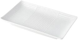 MIJ Platou de servit LINES WHITE 21 x 13 cm, alb, ceramică, MIJ (MIJC7855) Tava