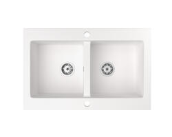 NERO Gránit Mosogató NERO Verso + Szifon Fehér