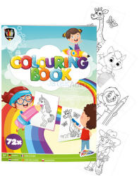 Grafix Állat formájú kifestőkönyv 4 db filctollal, A4, 20 oldal