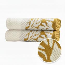  Fürdőlepedő 70x140 Prémium Luxus fehér-sárga Jacquard 500g (160000)