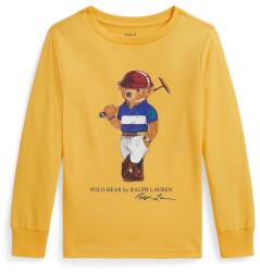 Ralph Lauren gyerek pamut hosszú ujjú felső - sárga 117-123
