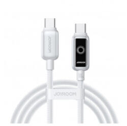 JOYROOM StarFlight adatkábel, töltőkábel, fehér (USB-C to USB-C, 100W, 5A, 1.2m)