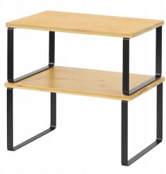 SONGMICS 2 db-os konyhai polc szett Bambusz Fém Fűszertartó állvány (MAD DOT)