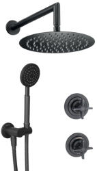 Deante Falba süllyesztett csaptelep, Deante Temisto falsík alatti zuhanyszett, fekete NAC_N9QT