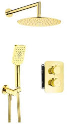 Deante Falba süllyesztett csaptelep, Deante Therm zuhanyszett termosztatikus BOX-al, arany BXYZGEBT
