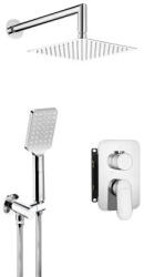 Deante Falba süllyesztett csaptelep, Deante Alpinia zuhanyszett, keverő BOX-al, króm BXYZ0GAM