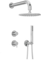 Deante Falba süllyesztett csaptelep, Deante Silia zuhanyszett fejzuhannyal, szálcsiszolt acél NQS_F9YK