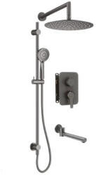 Deante Falba süllyesztett csaptelep, Deante Arnika zuhanyszett, keverő BOX-al, titanium BXYWDQAM - zuhanykabin