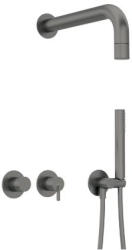 Deante Falba süllyesztett csaptelep, Deante Silia zuhanyszett fejzuhannyal, titanium NQS_D0XK