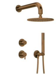 Deante Falba süllyesztett csaptelep, Deante Silia zuhanyszett fejzuhannyal, szálcsiszolt bronz NQS_C9YK