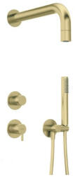 Deante Falba süllyesztett csaptelep, Deante Silia zuhanyszett fejzuhannyal, szálcsiszolt arany NQS_R9XK