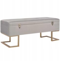 vidaXL Pad tárolórekesszel, 105 cm, szürke, bársonyos (247573)