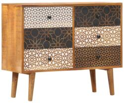 vidaXL tömör mangófa tálalószekrény nyomtatott mintával 90x30x70 cm (247916)