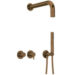 Deante Falba süllyesztett csaptelep, Deante Silia zuhanyszett fejzuhannyal, szálcsiszolt bronz NQS_C0XK