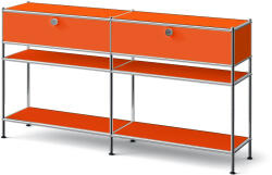 Tchibo - /Cn3 Slim Line fém konzolasztal 2 fiókkal - narancssárga