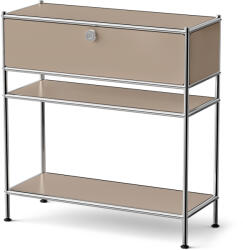 Tchibo - /Cn3 Slim Line fém konzolasztal fiókkal, szürkésbarna